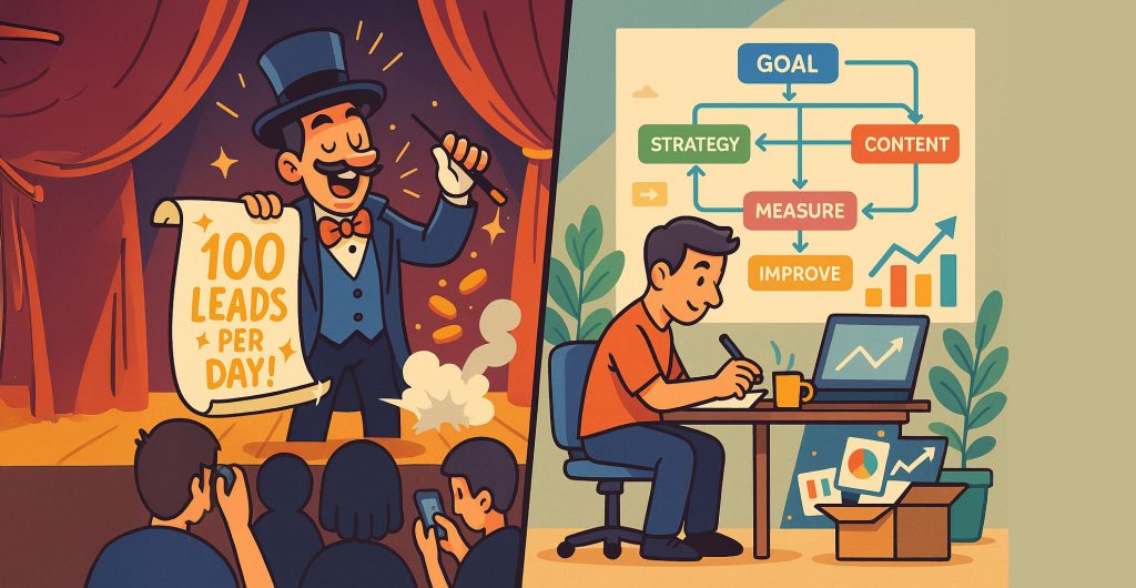 שיווק שעובד לא מתחיל בפוסט. הוא מתחיל בתהליך.