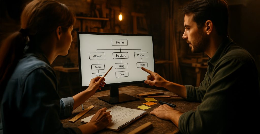 הנקודה שבה בעל עסק מבין שאתר הוא לא אוסף עמודים — אלא תשתית עסקית שמחברת בין מה שהלקוח מחפש למה שהעסק צריך לייצר. כאן מתחילים לתכנן אתר שעובד — לא רק נראה טוב.